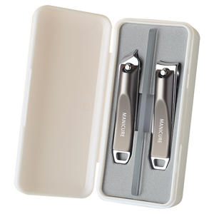 Coupe-ongles professionnel de luxe en acier inoxydable ultra-affûté et robuste, kit de <span class=keywords><strong>manucure</strong></span> et pédicure 3-en-1 avec lime à ongles, coffret cadeau - Product Image 5