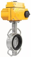 Katup Kupu-kupu DNOVA Baja Tahan Karat AISI 316 Viton DN50-300 16bar -20 hingga 200 ° C, Aktuator Listrik