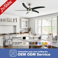 Ventilador de Techo Inteligente 1stshine de 52 Pulgadas con Control Remoto, Diseño Moderno Profesional, Eficiente, con Luz LED, Directo de Fábrica