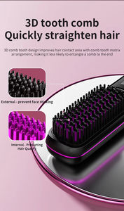 Cepillo Alisador Portátil para Viaje con Iones Negativos, Calentamiento Rápido, Peine Alisador Eléctrico Inalámbrico - Product Image 6
