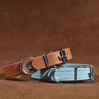 Colliers pour animaux de compagnie simples et de taille moyenne, colliers réglables en cuir PU de couleur unie pour chiens et chats