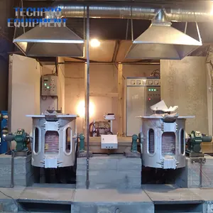 TECHPRO cheap price zinc melting furnace foundry furnace heater iron aluminum brass tilt furnace