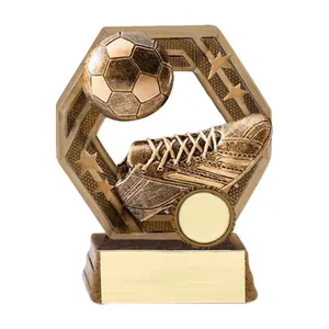 Shunxu Polyresin 5-Zoll Meisterschaft individualisierte goldene Fußball-Trophäe Preis