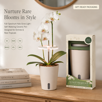 Coffret Cadeau Plante d'Orchidée avec Lampe de Croissance et Pot Intelligent Auto-Arrosant – Boîte Cadeau de Noël pour Plantes d'Intérieur – Vente en Gros Personnalisable