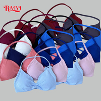 Soutien-gorge de sport pour femme avec logo personnalisé, dos nu, haute élasticité, respirant, style licou, pour fitness et course, maintien élevé, vêtement de yoga