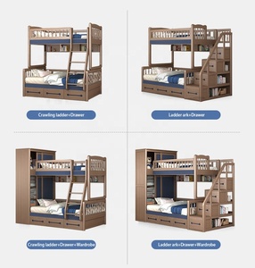 Cama Americana Alta y Baja, Litera Moderna, Cama Infantil Simple, Cama para Madre e Hijo - Product Image 4