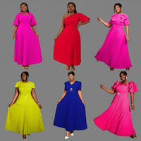 Robe plissée élégante et tendance pour femmes de bureau, de haute qualité, à manches courtes, idéale pour les trajets quotidiens