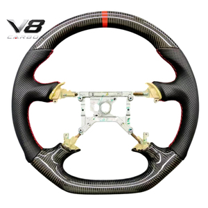 Volant en fibre de carbone véritable V8carbon pour A4 <span class=keywords><strong>S4</strong></span> RS4 <span class=keywords><strong>B5</strong></span> Avant, accessoires de voiture, pièces automobiles modifiées, style sport racing, personnalisé - Product Image 5