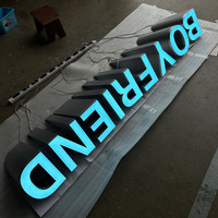 Lettres en relief éclairées par LED personnalisées, enseigne lumineuse 3D pour boutique de mode