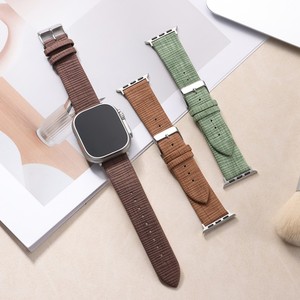 Bracelet de montre en cuir microfibre, bracelet de remplacement, 38 mm, 40 mm, 41 mm, 42 mm, 44 mm, 45 mm, pour montre intelligente, bracelet texturé doux - Product Image 2