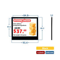 Zhsunyco SE0420B1 Etiqueta Electrónica de Precio (ESL) Ultra Delgada de 4.2'' con NFC, ABS, Alimentada por Batería, para Boutique Minorista
