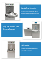 Distributeur d'eau froide électrique mural en acier inoxydable avec station de remplissage de bouteilles – Approvisionnement direct usine