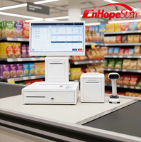 Système POS tout-en-un flambant neuf de 15,6 pouces avec Windows 10/11, processeur Intel Core i7, pour restaurant, kiosque, caisse enregistreuse, point de paiement