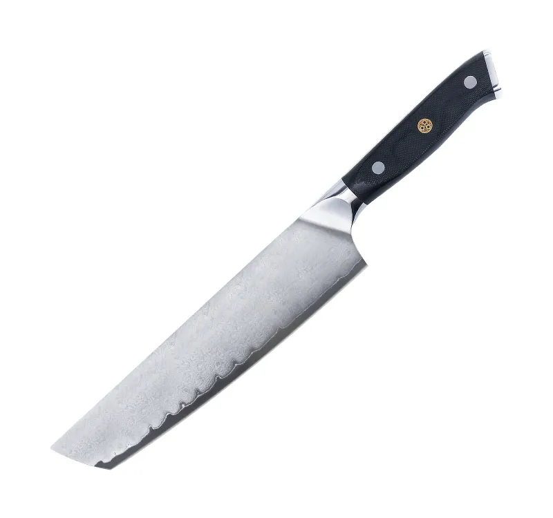 Yeni tasarım sebze meyve mutfak bıçağı AUS-10 şam bıçakları ile G10 kolu