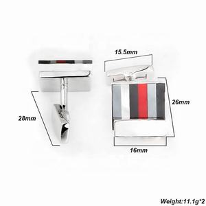 Boutons de manchette carrés en émail de Style français, haute qualité, vente en gros - Product Image 3