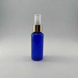 Wholesale 110 Ml Blue PET Cosmetic Container Plastic Perfume Bottle With 20/410 24/410 Mist Sprayer Aluminum Mist Sprayer