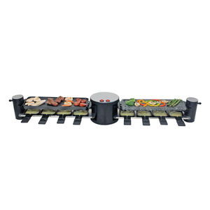 Grill <span class=keywords><strong>à</strong></span> <span class=keywords><strong>Raclette</strong></span> pliable pour 8 personnes, Barbecue électrique Portable d'intérieur avec pierre chaude et plaque de gril antiadhésive en aluminium - Product Image 3