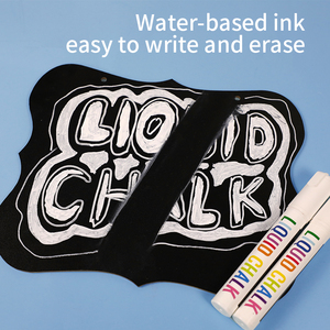 <span class=keywords><strong>Ishow</strong></span> Stylo marqueur à encre à base d'eau facile à écrire et à effacer, craie liquide blanche, pointe plate/ronde, 0,7-15 mm, pour le dessin - Product Image 4