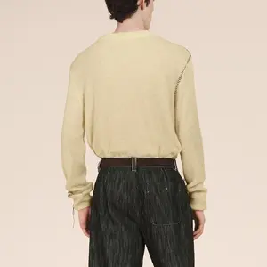 Maglioni da uomo con LOGO personalizzato girocollo in maglia a manica lunga maglieria alla moda maglia in lana di alpaca maglione oversize da uomo