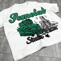 T-shirt ample personnalisé OEM avec graphisme, style streetwear, épaules tombantes, imprimé, surdimensionné, court, en coton