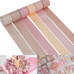 Ruban tissé en polyester satiné mat double face, diverses tailles, en gros, pour la fabrication de nœuds DIY et emballages cadeaux - Product Image 1
