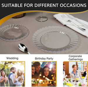 Plato Reutilizable Ecológico Transparente de 10 Pulgadas de PS, Plástico Resistente para Restaurantes, Fiestas y Cenas - Product Image 4