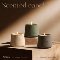 Bougie parfumée artisanale de luxe NOVA, en cire de soja, dans un pot en céramique, emballage personnalisé, décoration d'intérieur, Fête des Pères, Diwali, longue durée