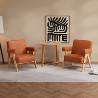 Fauteuil individuel style Wabi-sabi en tissu anti-griffures pour salon, coin détente ou réception de style café