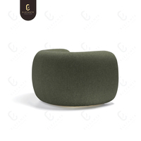 Nordic Minimalist Designer Hotel Villa Möbel Holzrahmen Braun Stoff Lounge Wohnzimmer Einzels ofa Stühle Set