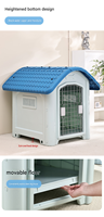 Novayapetix - Niche pour chien toutes saisons écologique, maisonnette amovible en plastique pour chiot, villa de jardin aérée avec porte grillagée sécurisée et crochet pour animaux de compagnie