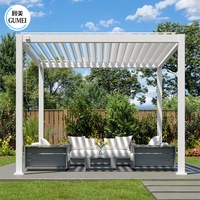 Pergola à toit à lames orientables pour l'extérieur, pavillon, bâtiments de jardin, pergola en aluminium à lames orientables bioclimatique rétractable et imperméable, manuelle