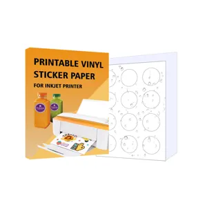 Premium Precut Self Adhesive Waterproof Sticker Paper Sheet Pre Die Cut Letter Size Inkjet Laser Printing Label Sticker Sheets