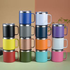 Vente en gros de gobelets isothermes en acier inoxydable à double paroi de 12 oz et 14 oz, avec poignée, pour le camping et les voyages - Product Image 5