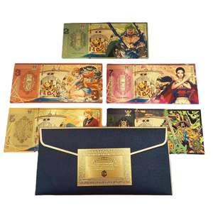 5款新款设计日本动漫金色塑料钞票卡通人物路飞金箔钞票童年回忆 - Product Image 3