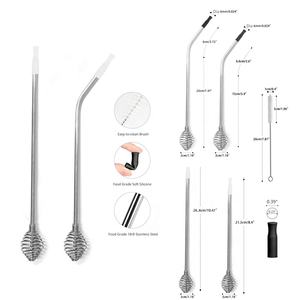 New Product Ideas <strong>2026</strong> Swizzle Stick Silicone Tip Stainless Steel 304 Straws Whisk <strong>Mini</strong> <strong>Cleaning</strong> <strong>Brush</strong> - Product Image 3