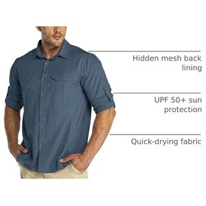 33,000ft <b>Men's</b> Long Sleeve Hiking <b>Shirt</b> Lightweight Quick Dry UV Protection UPF 50 Outdoor Fishing <b>Safari</b> Travel - Product Image 4