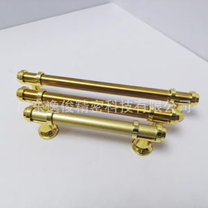 Manijas de Aluminio para Armario, Acabado Dorado Esmerilado, Forma de Barra, Accesorios Duraderos para Muebles, Diseño Contemporáneo - Product Image 1