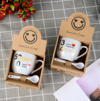 Boîte cadeau personnalisée en gros, boîte de haute qualité, recyclable, emballage créatif pour tasse en céramique, tasse à café avec autocollant