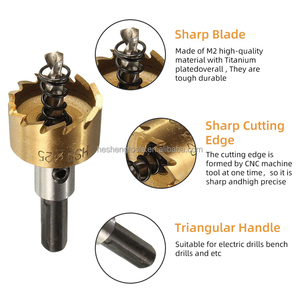 Juego de brocas de sierra para perforación de placas de aluminio y <span class=keywords><strong>hierro</strong></span>, 16-30mm, HSS, revestimiento de titanio, 5 unidades - Product Image 3