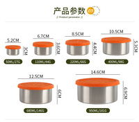 Bol rond étanche en acier inoxydable 304, récipient de stockage alimentaire pour la cuisine avec couvercles en silicone
