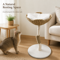 Arbre à chat en gros avec structure en bois véritable, Tour pour chat, Arbre à chat d'intérieur, Arbre à chat en forme de voiture fleurie