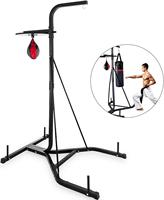 Support de sac de frappe lourd autoportant en acier, compatible avec les sols, avec supports pour plaques de poids, pour l'entraînement MMA et Muay Thai
