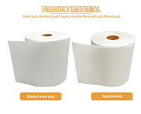 Vente en gros Selephant Lingettes humides jetables écologiques 2 plis 300m Rouleau Jumbo Serviette de toilette en papier longue, douce et résistante