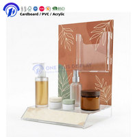 Support d'affichage en acrylique transparent sur 4 niveaux personnalisé avec éclairage LED, présentoir de comptoir en acrylique pour cosmétiques et électronique