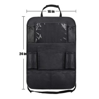 Organisateur de voiture en tissu Oxford 600D épaissi protecteur de dossier de siège de voiture sac de rangement suspendu avec support de tablette pour la conduite voyage