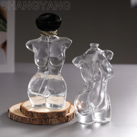 Botol Parfum Kaca Bentuk Tubuh Wanita Elegan 100ml, Bentuk Unik, Botol Atomizer Parfum Semprot Transparan Wanita Seksi dengan Kemasan Kotak