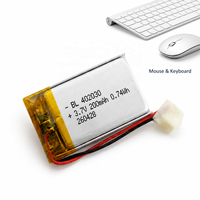 402030 3.7V 200mAh Rechargeable Lithium Polymer LiPo Battery Factory Supply with PCB for Wireless Computer Mouse Keyboard
