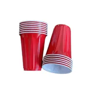 Gobelets en plastique PP ergonomiques de 16 oz, avec poignée confortable, sans BPA, jetables, pour les jeux de beer pong