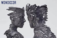 Famosa Scultura Moderna di Grande Dimensione per Esterni, Statua Iconica del Viso, Figura Astratta Saldata, Scultura 3D in Metallo e Acciaio Inossidabile