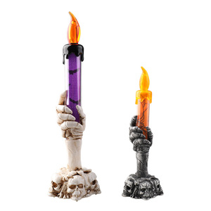 Plastic Halloween <b>Skeleton</b> Hand Candle LED Lights Horror Ghost Holding <b>Lamp</b> Party Decoration Home Haunted House Ornaments - Product Image 5